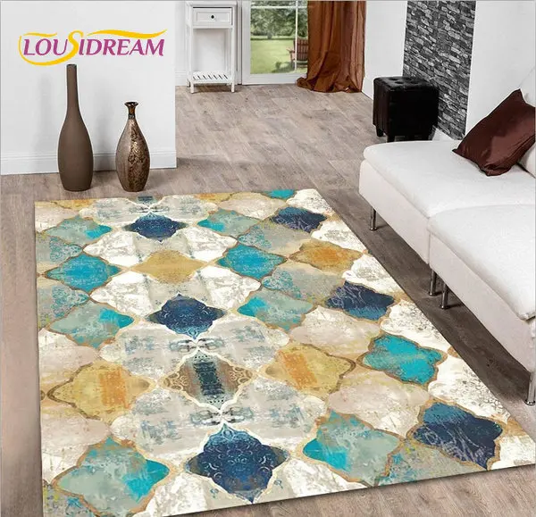 

Mosaic Turkey Persian Printed Area Rug Large,Carpet Rug for Living Room Bedroom Decoration,Kitchen Bathroom Non-slip Floor Mat