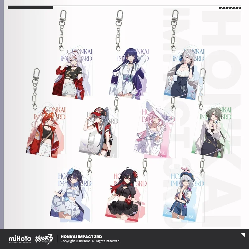Фото Официальный товар Sunsyea Honkai Impact 3rd miHoYo, оригинальная серия YYXR 5, подвеска на акриловой подставке, брелок, значок Elysia №4