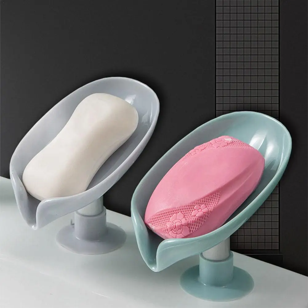 

Leaf Shape Soap Box Drain Soap Holder Box Shower Kitchen Soap Holder Sponge Storage Plate Tray Bathroom Gadge Household Supplies
