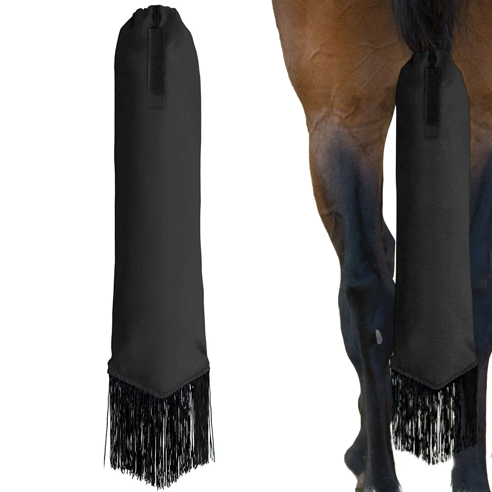 

Horse Tail Bag Durable Horse Tail Bags Tail Wraps Anti-dirty Braided Tail Cover Protector With Fringe Horse Grooming Supplies