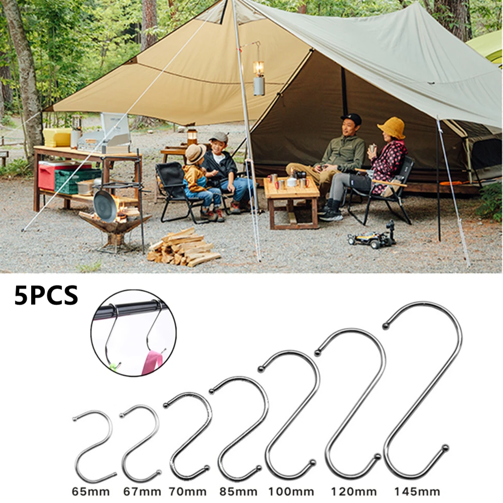 

5 PCS S Hooks Outdoor Camping Kitchen Meat Pan Utensil Clothes Hanger Hanging 6.7CM 7CM 8CM 10CM 12CM 14.5CM
