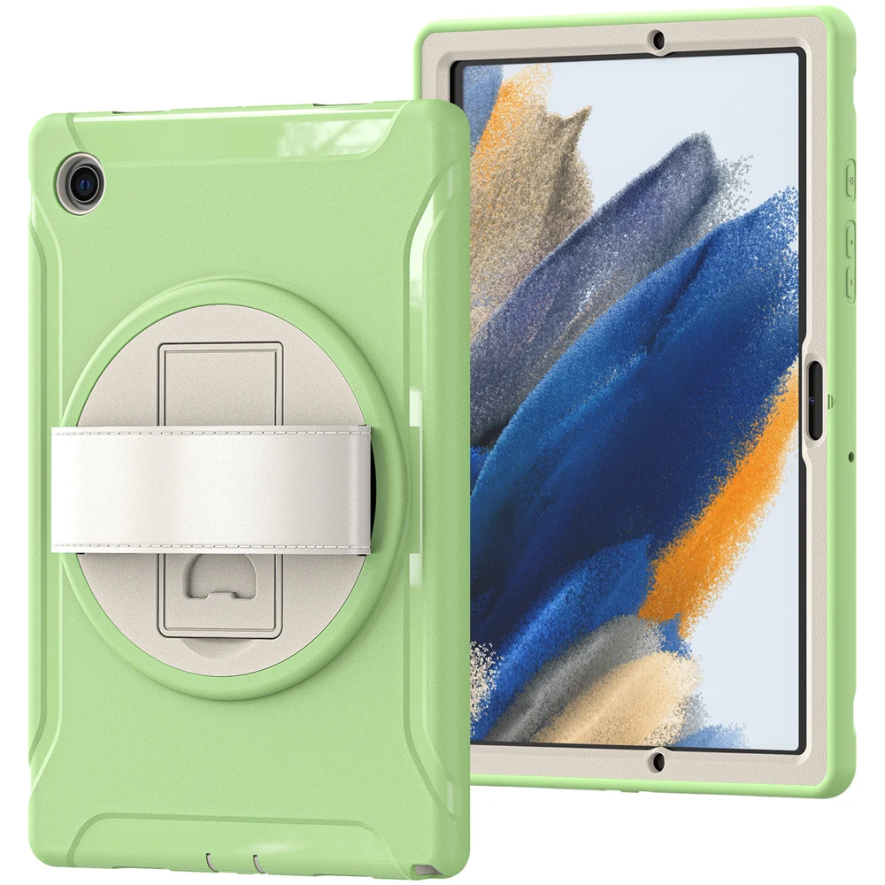 

Детский силиконовый чехол с поворотом на 360 градусов для Samsung Galaxy Tab A 8 A8 10,5 2021 X200 X205, чехол-подставка для ПК, противоударный чехол для планшета