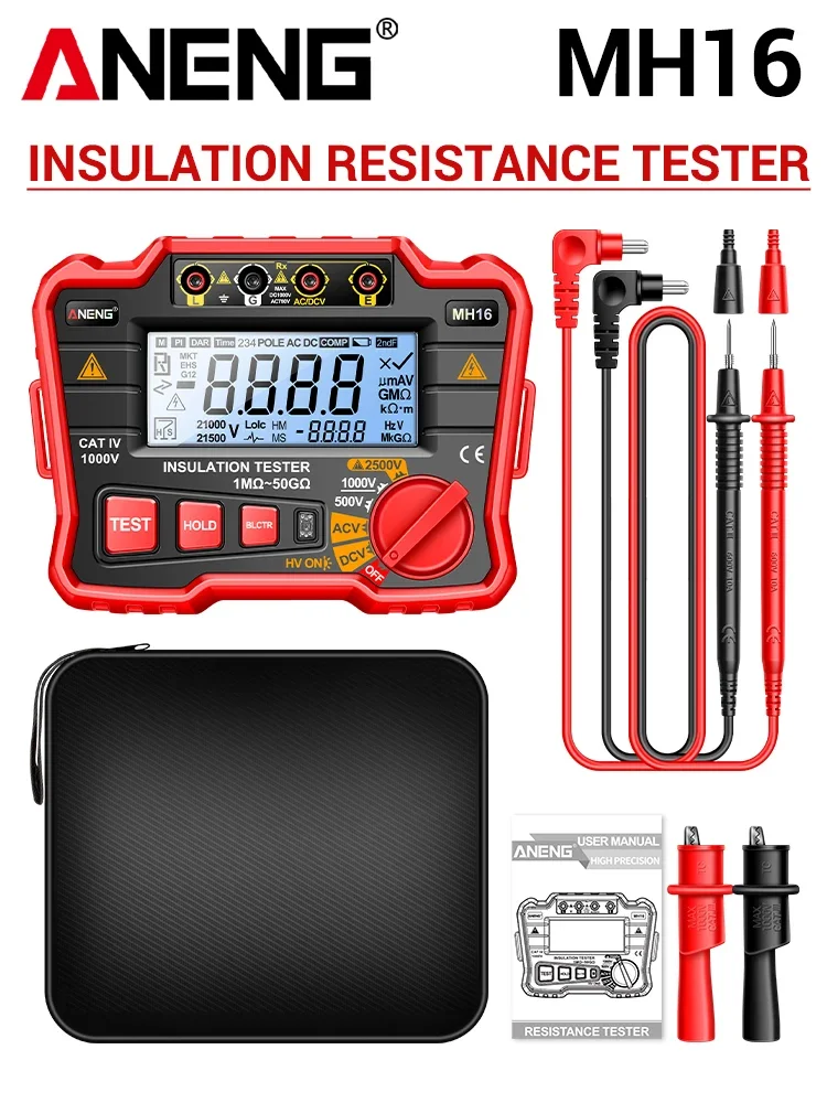 

ANENG MH16 Измеритель сопротивления изоляции 2500В