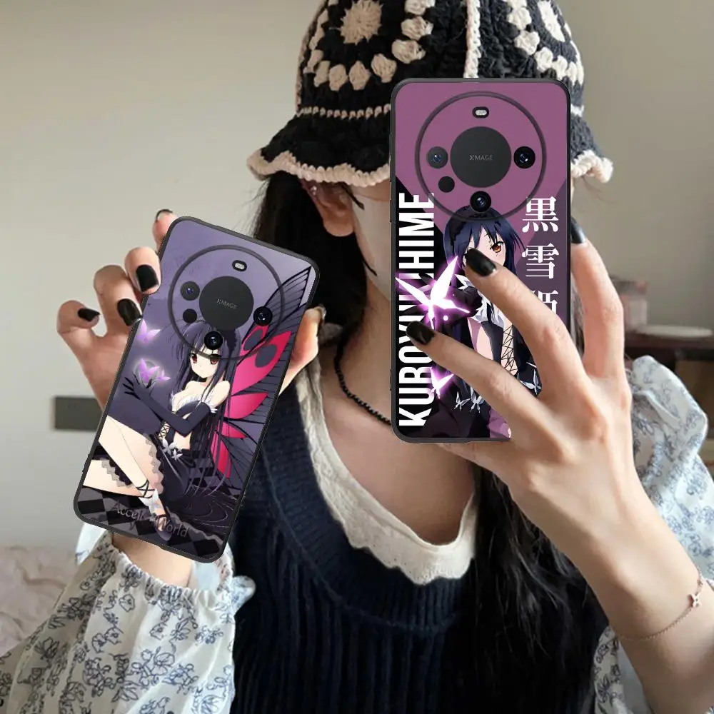 Фото Чехол для телефона Accel World Kuroyukihime для Huawei Mate 60 50 40 30 20 10 Pro Plus Lite E 5G, чехол с красочным принтом, роскошный, красивый №3