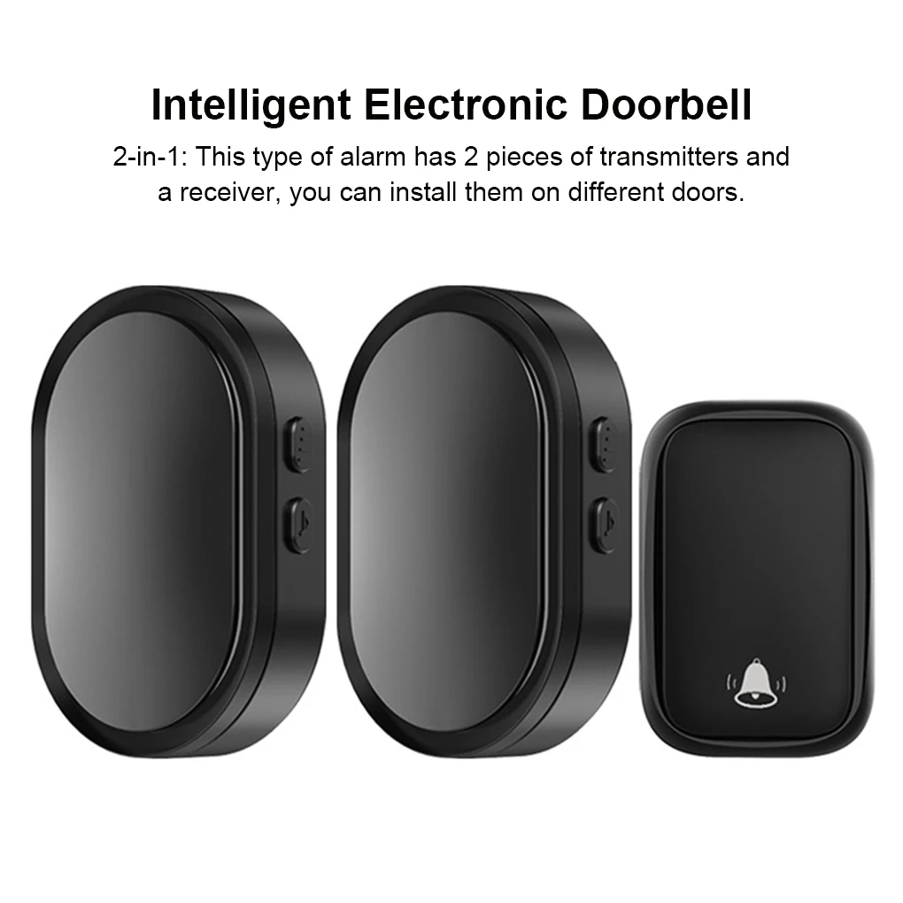 

3 Pieces Wireless Door Bell Adjustable Doorbell Household Alarm Equipment