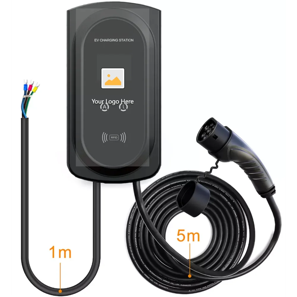 Настенная зарядная станция типа 2 EVSE Wallbox USB-кабель для домашних электромобилей с