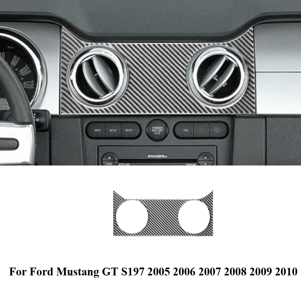 Фото Для Ford Mustang GT S197 2005 2006 2007 2008 2009 2010 углеродное волокно приборная панель вентиляционное отверстие декоративная наклейка аксессуары для интерьера №1