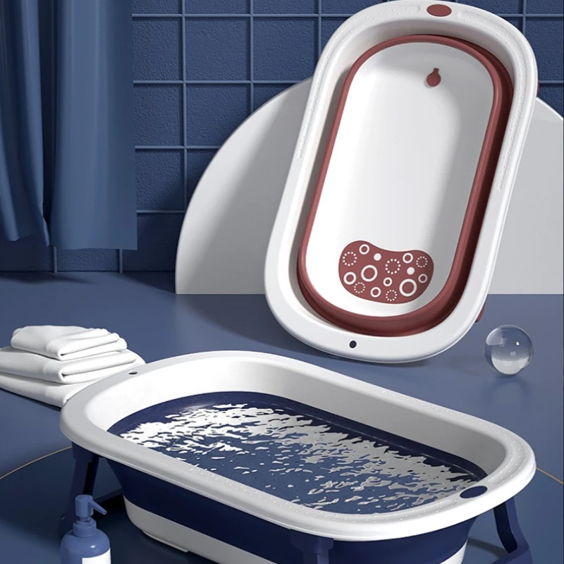 

Bathroom Large Bathtub Bucket for Baby Can Sit Bath Plastic Portable Foldable Bath Tub Shower Spa Barrel Non-slip Cushion Home