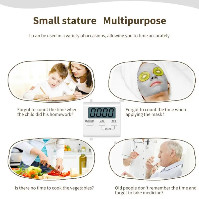 

Clear Numbers Cooking Baking Sport Alarm Retractable Bracket Low Energy Consumption Digital Kitchen Timer Cooking Timer Timer