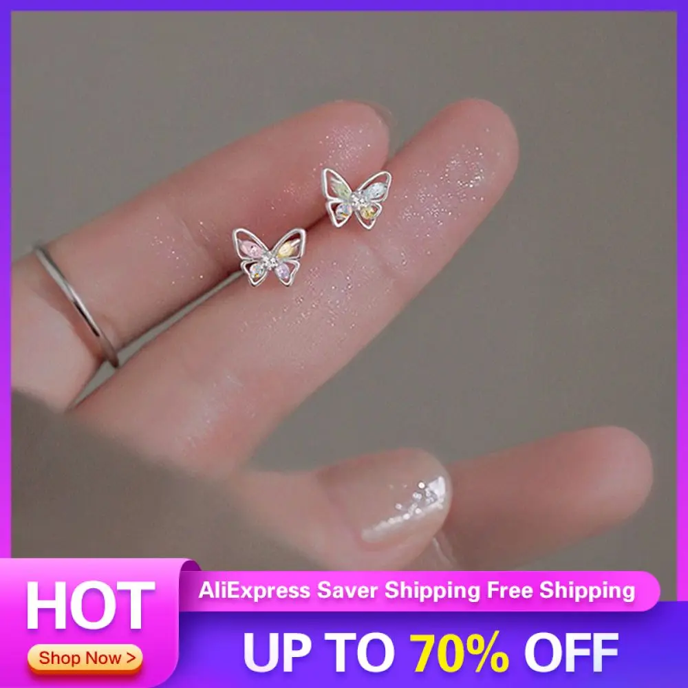 

S925 Stud Earrings High Quality Material S925 Silver Needle Fashion Statement Jewelry Butterfly Stud Earrings Give Her A Gift