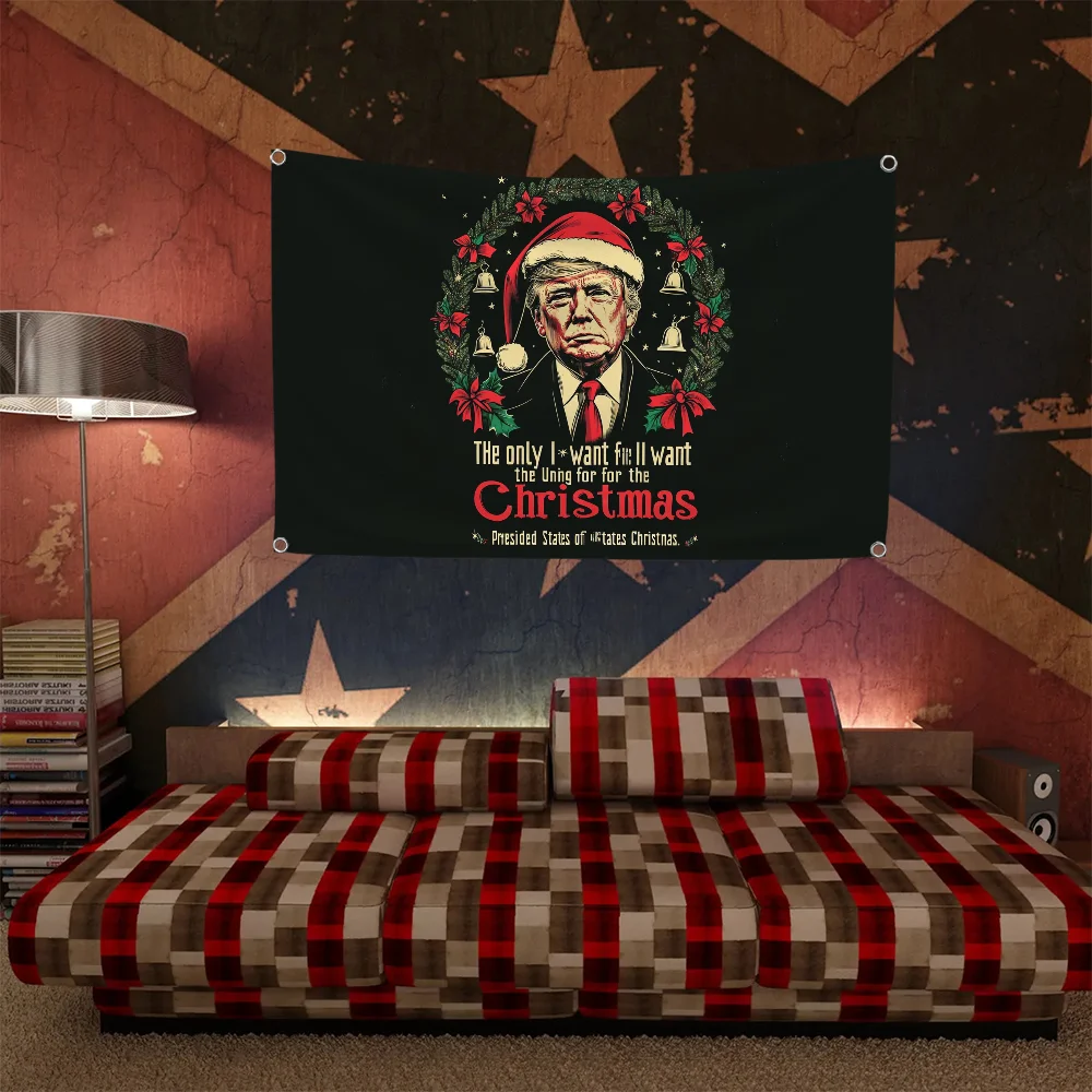 Двойное проникновение Trump домашний сад офис Sukkot рождественское украшение флаг с