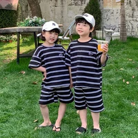 2022 new children fashion clothes suit boys summer sets clothing toddler girls outfits korean kids top and shorts two piece set