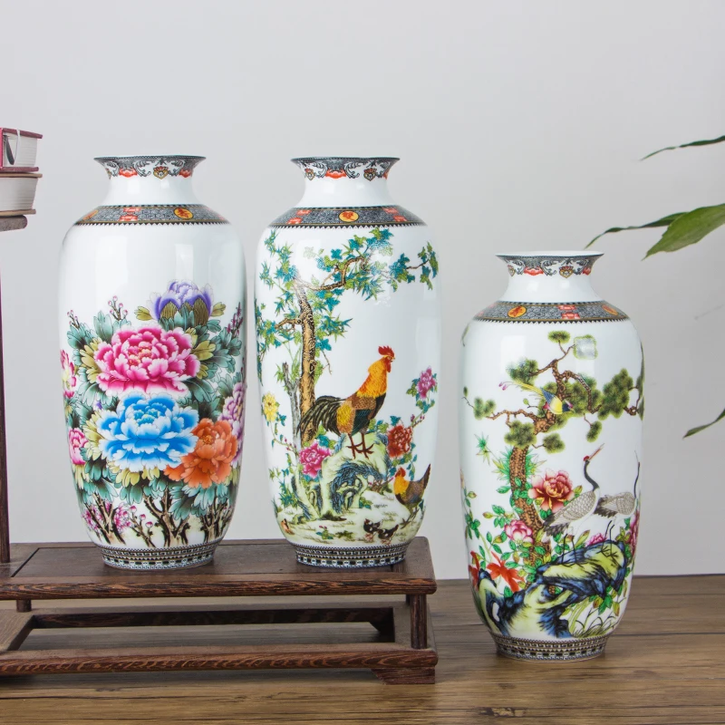 

Антикварная красивая керамическая ваза Jingdezhen для цветов, домашний декор, традиционная китайская Настольная Ваза