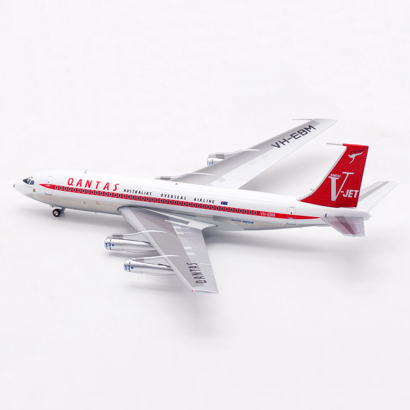Фото Коллекционная модель самолета INFLIGHT 1:200 Qantas Airways Boeing B707-100 из сплава, литая под давлением, VH-EBM, подарок №5