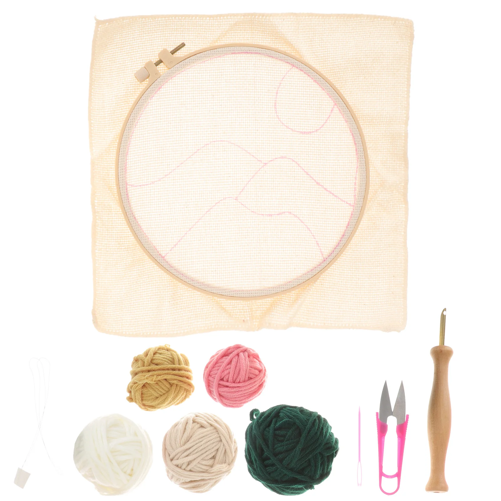 

Embroidery Kit Needle Punchsupplies Stitchwork Crochet Hoop Framed Fabric Starter Flower Craft Rug Tool Adultskits Beginner