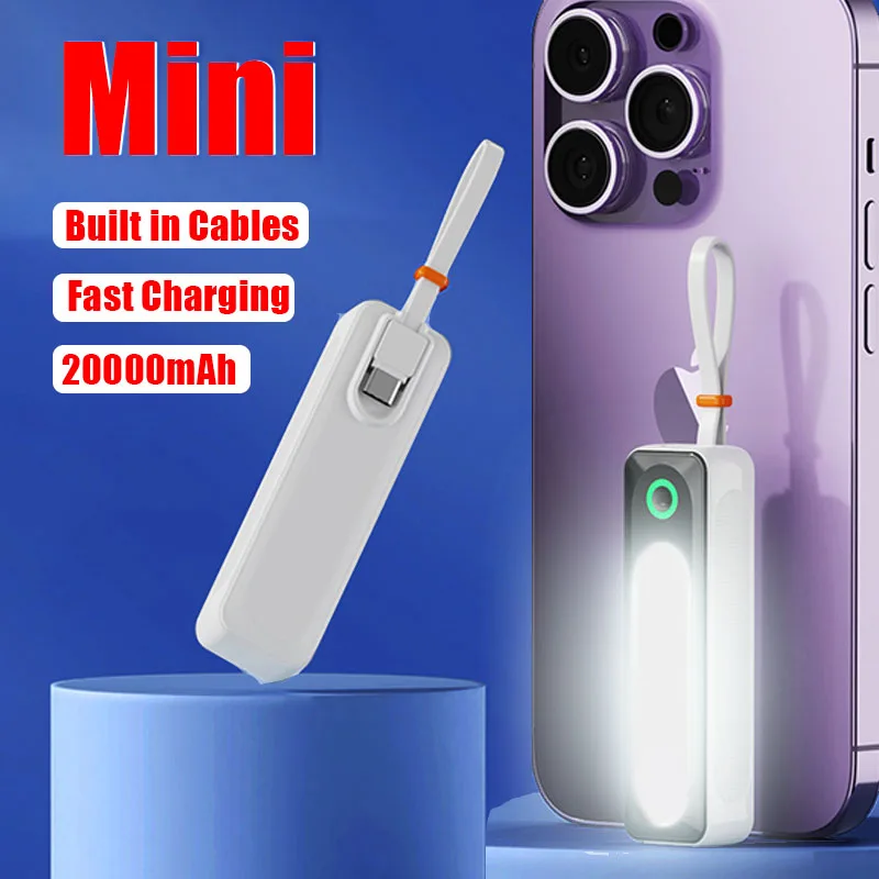 

Mini Power Bank Portable 20000mAh Charger Fast Charging External Battery Type-C Lightning PowerBank for iPhone Xiaomi Huawei