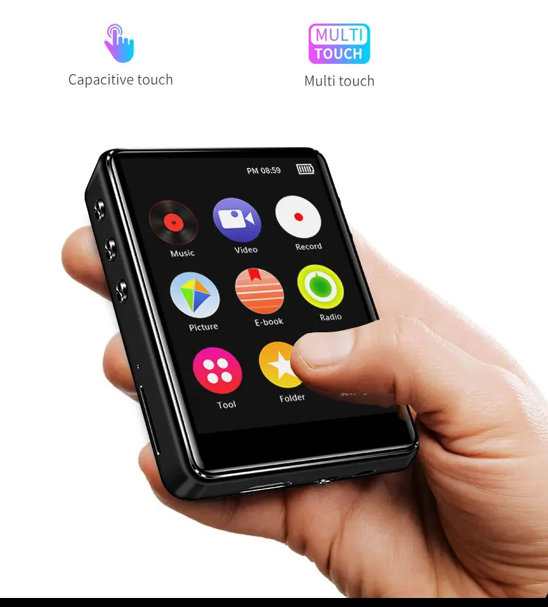

Портативный мини mp4-видеоплеер Bluetooth 5,0 сенсорный экран 2,4 дюйма Built-in динамик Mp3 MP5 с электронной книгой радио Запись
