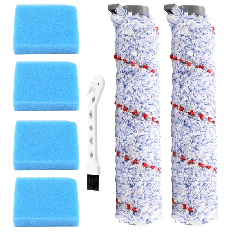 

Replacement Roller For Tineco Ifloor Wet Dry Cordless Vacuum Cleaner, 2 Pack Roller Brush, 4 Pre-Filter Foam