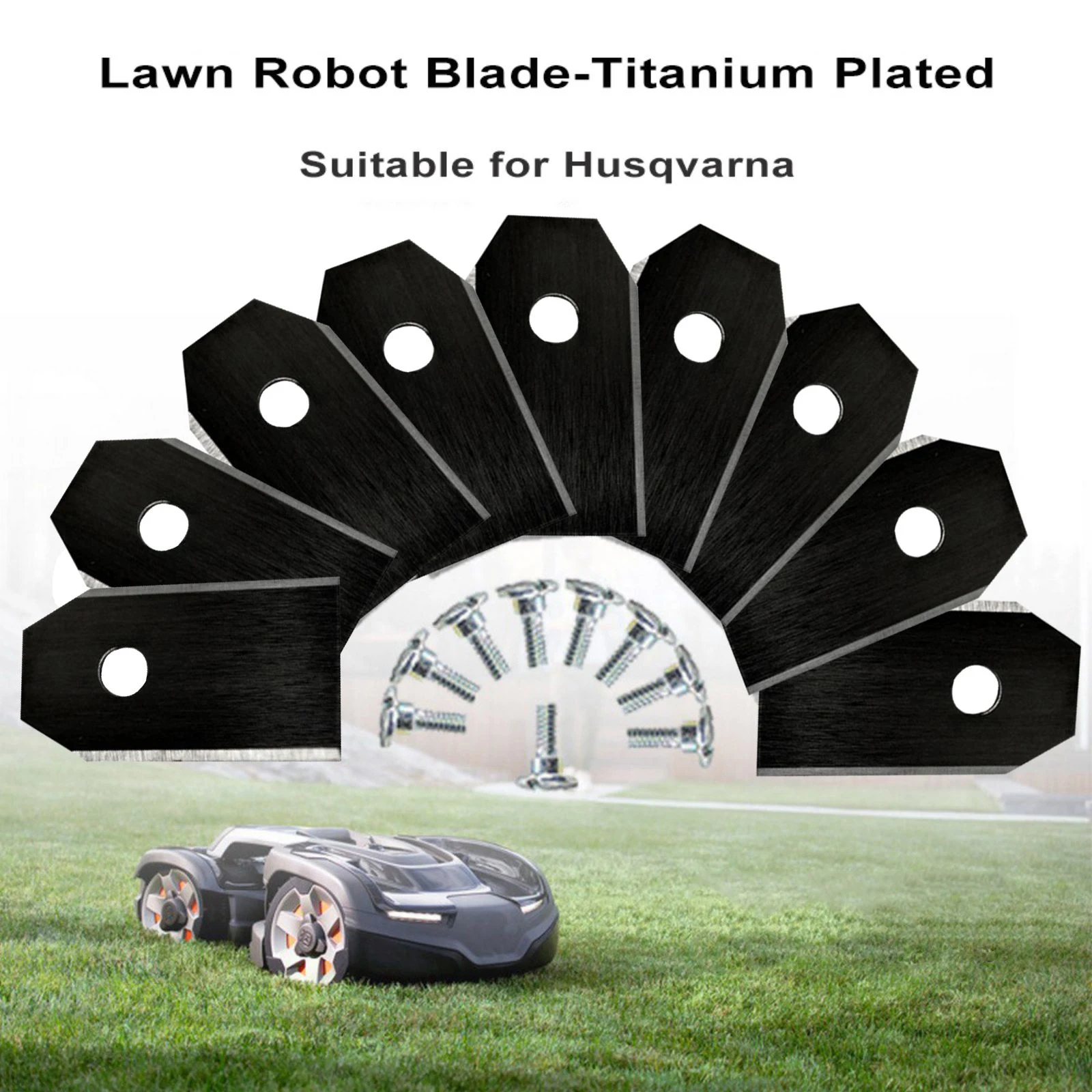 

30pcs Lawn Mower Cutting Blades W/Screw Kit Stainless Steel Replacement For Husqvarna Mower/Gardena Robotic Lawnmower Repair