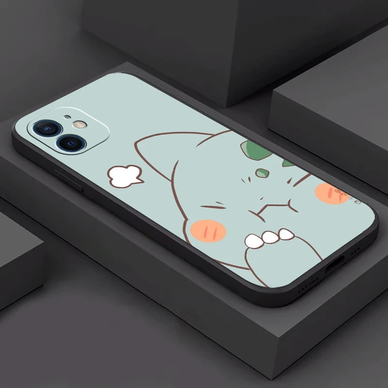 

Cartoon Pokémon Phone Case For Funda iPhone 11 12 13 Pro Max Mini X XR XS SE 2020 5s 6 7 8 Plus Etui Black Coque Celular