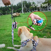 5Pcs/set Suitable for Small and Medium Cats and Dogs Color Printing Pet Vest Type Cats and Dogs Universal Chest Strap Dog Chains