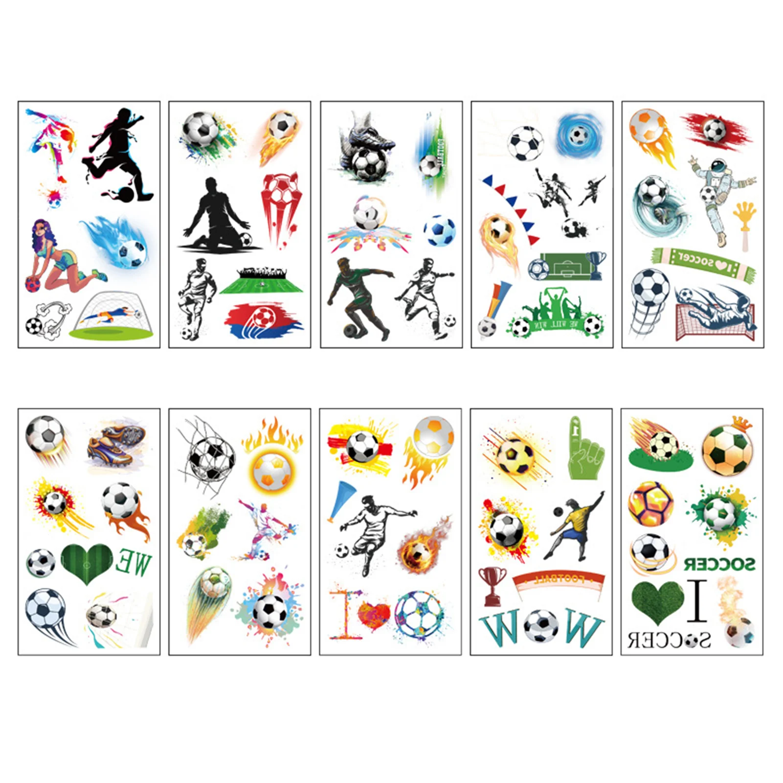 

Football Stickers For Kids 10pcs Sports Temporary Stickers Waterproof Football Party Favor Supplies For Sports Games Birthday