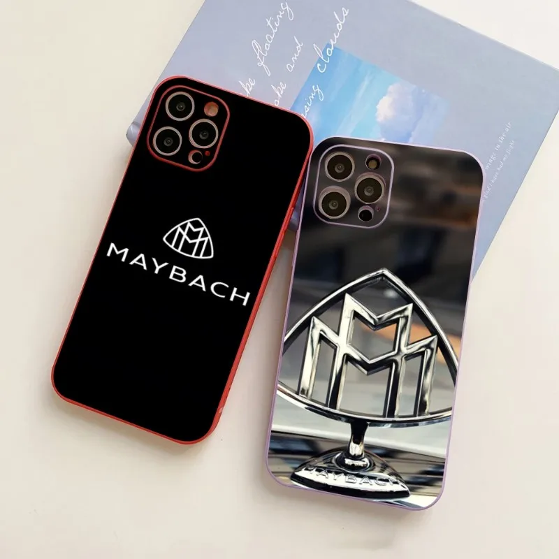 

Модный силиконовый чехол Maybach для IPhone 14 12 13 11 Pro Max Mini X XR XS Max 7 8 Plus, спортивный автомобиль, карамельные цвета