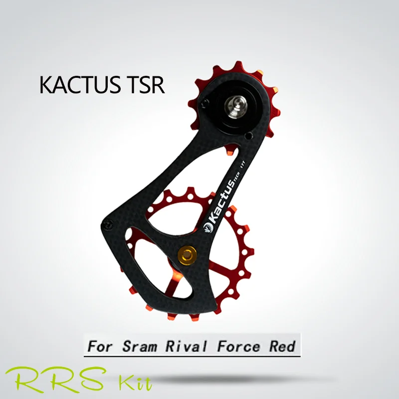 

KACTUS 17TSR Road Bike Derailleur For Sram Rival Force Red Oversized Carbon Support Plate Ceramic Bearing Steel Bearing