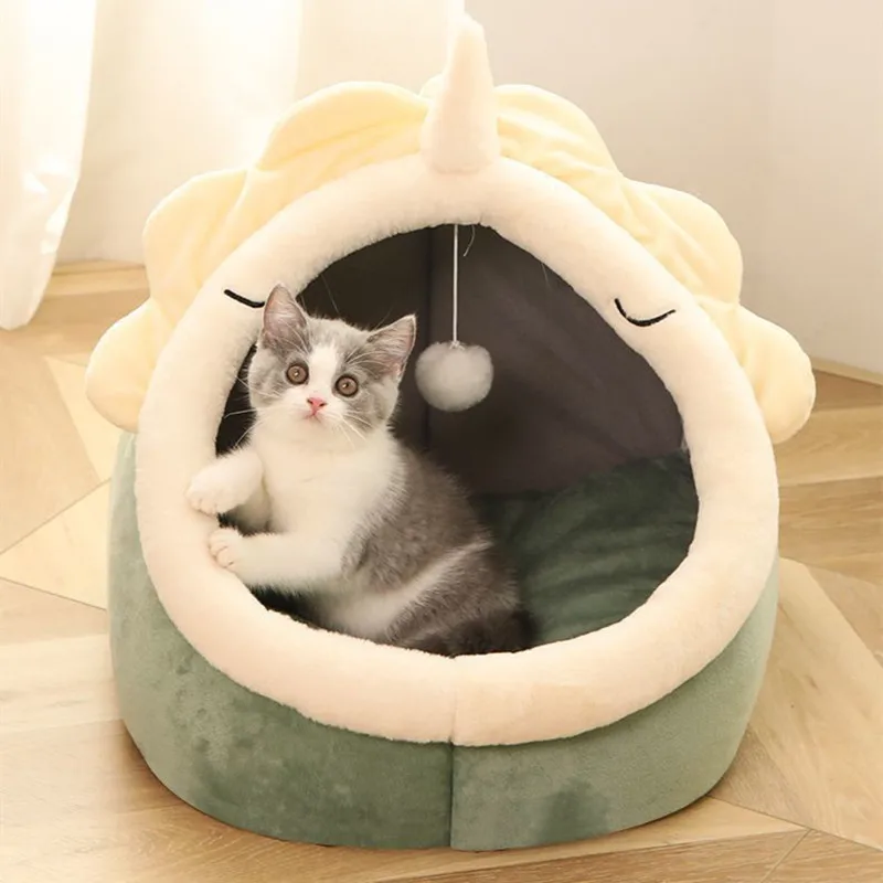 

Cat Bed Warm Pet Basket Cozy Kitten Lounger Cushion Cat House Tent Soft For Small Dog Mat Bag Detachable Washable Cave Cats Beds
