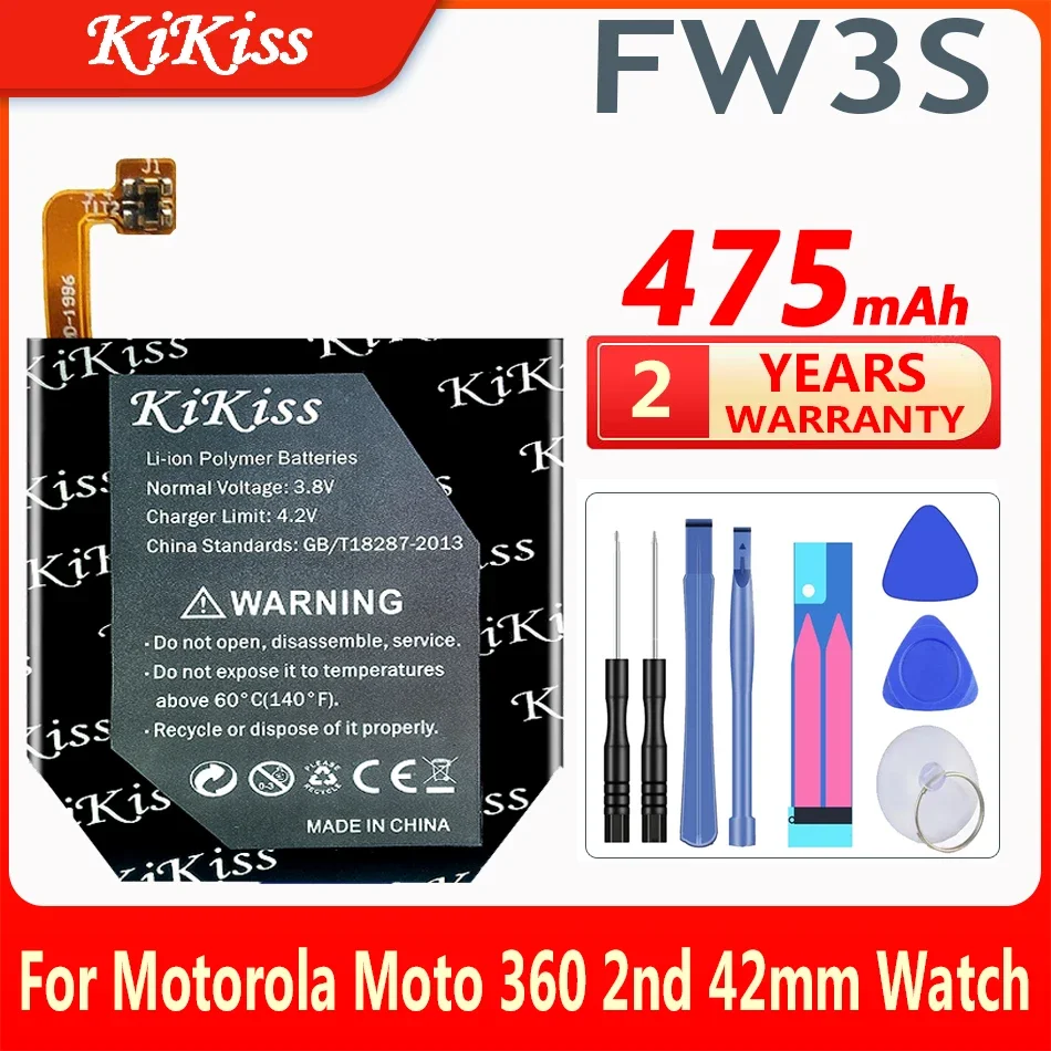 

KiKiss 475mAh FW3S Battery for Motorola Moto 360 2nd 42mm Watch