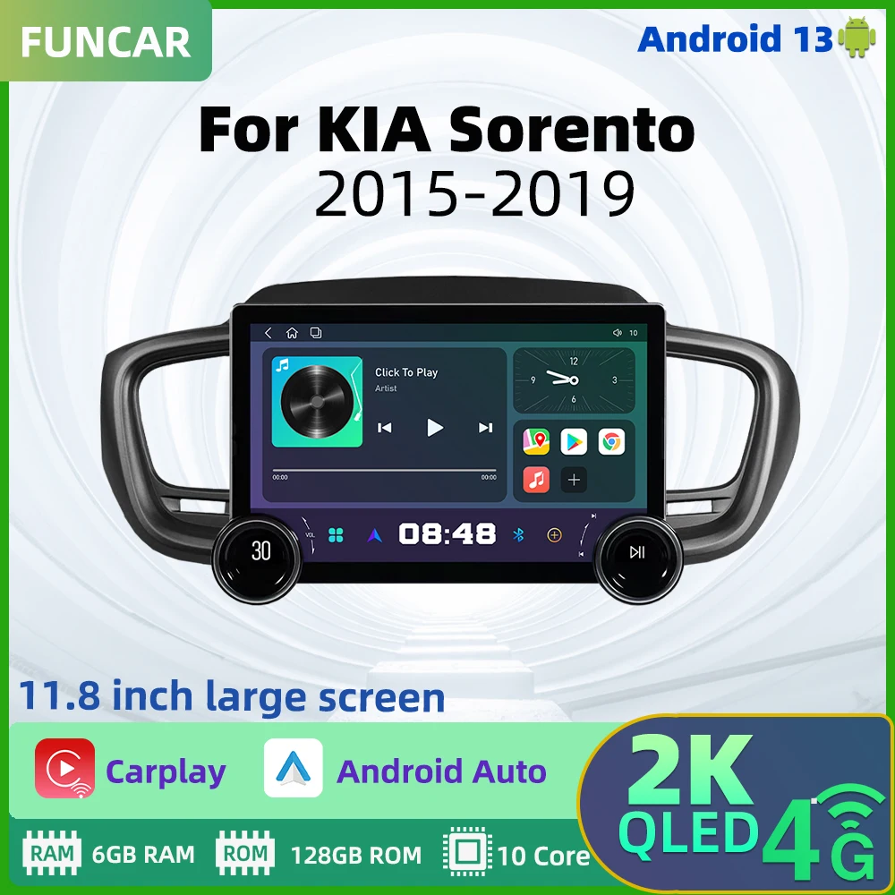 11 8-дюймовый мультимедийный для KIA Sorento 2015-2019 автомобильный радиоприемник 2 Din Android