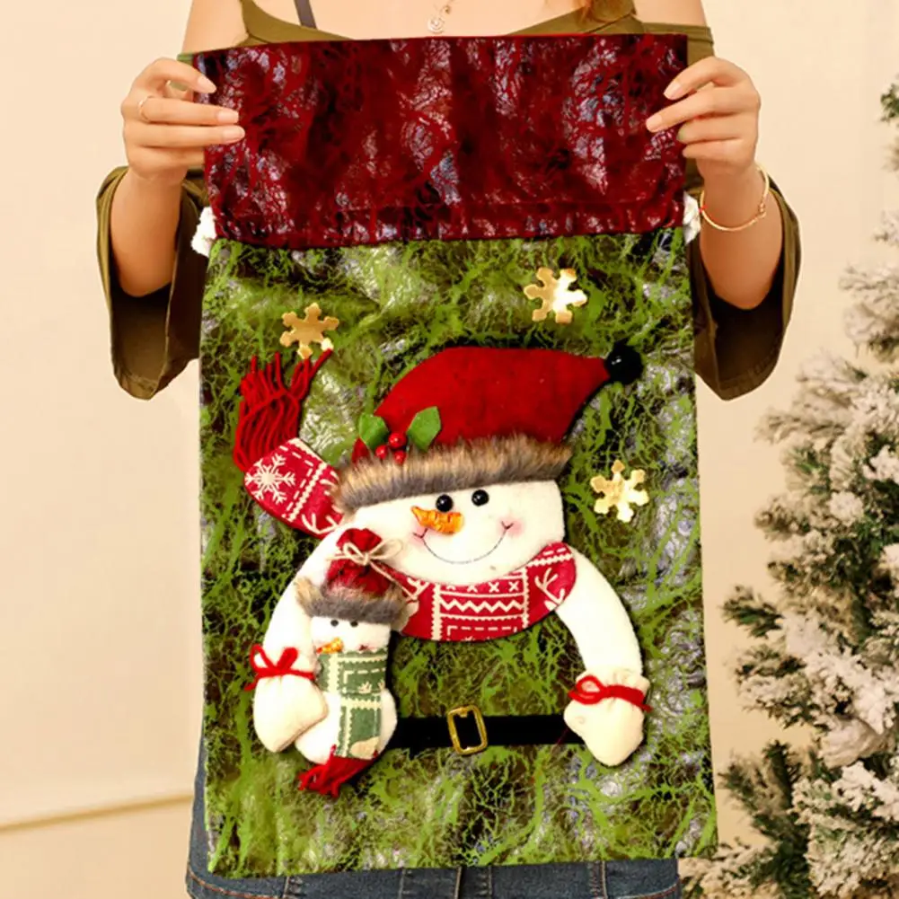

Cartoon Pattern Durable Christmas Chocolate Sugar Gift Bag Large Capacity Souvenir Bag Reusable for Party