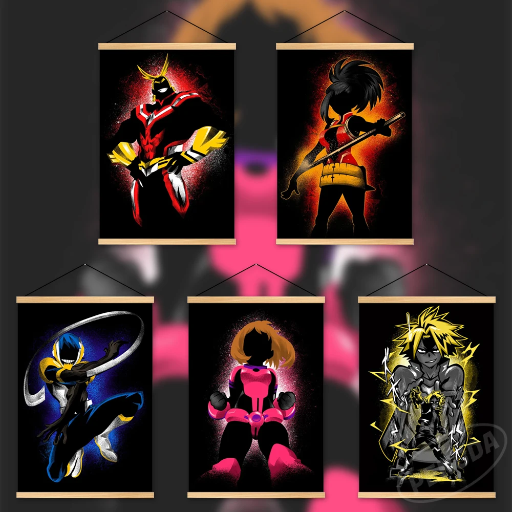 

Hd домашняя декоративная настенная Аниме Холст Todoroki Shoto деревянные подвесные принты My Hero Академия живопись плакат искусство модульные фотог...