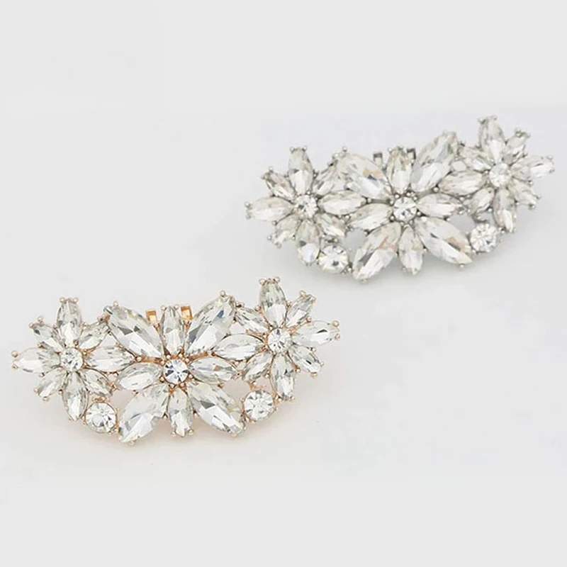 

1Pc Lady Shoe Clip Shiny Flower Rhinestone Clips Wedding Women Bride High Heel Charm Buckle Clamp Shoe Decorations Decorative