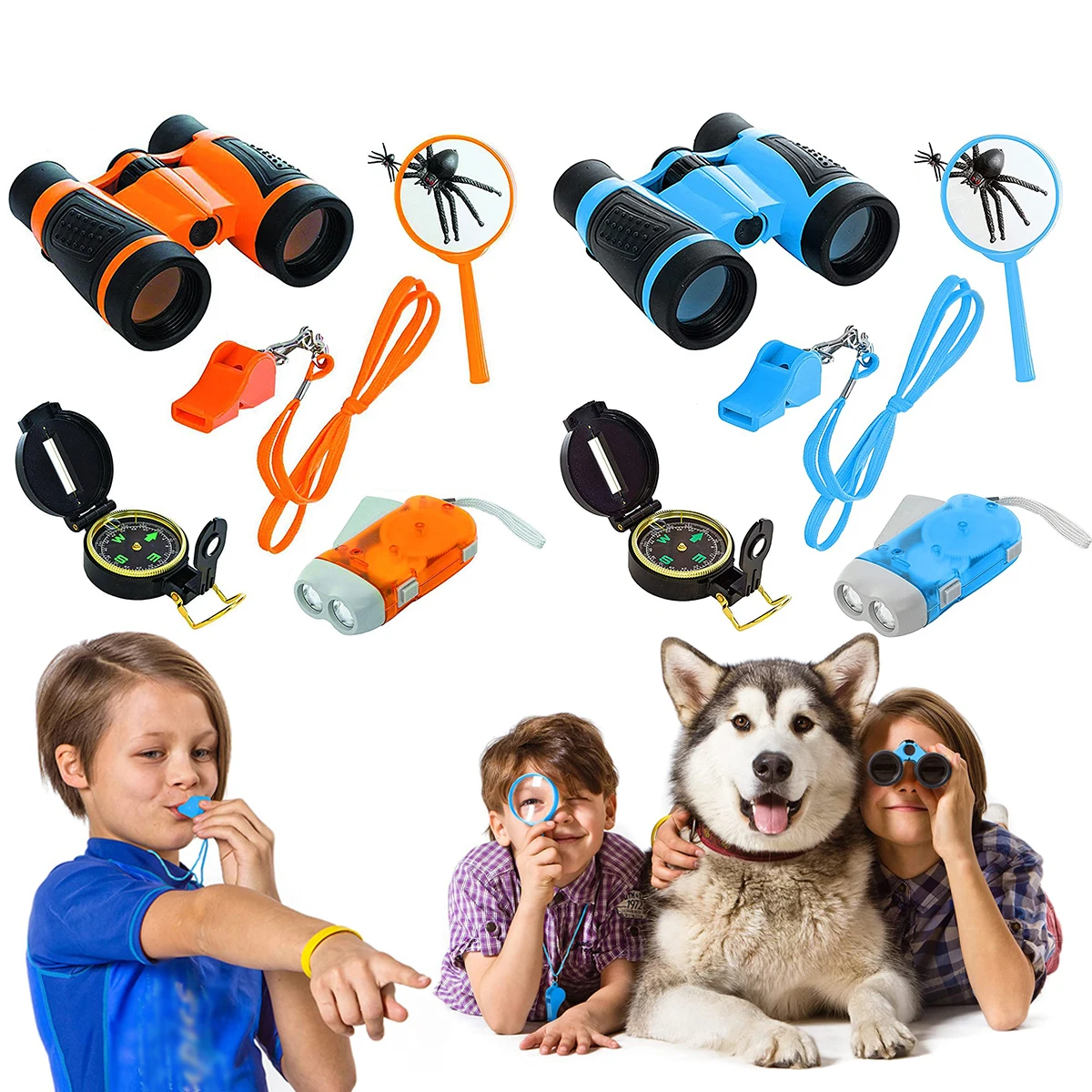 

6 шт., Детский комплект для изучения природы, с биноклем