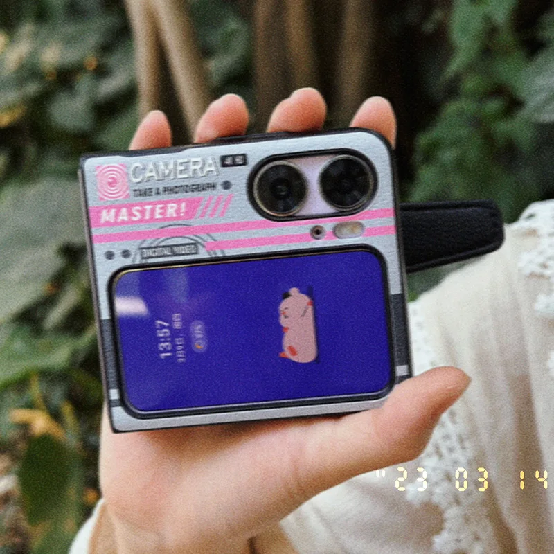 Pattern Folding Screen Portable Wristband Protective Leather Cover