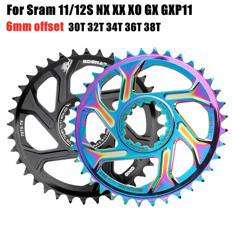 

SNAIL GXP 104BCD Narrow Wide Chainring 3mm 6mm Offset for Sram Eagle 28 30 32 34 36 38 40t Tooth Wheel X9 X0 XX1 XO1 MTB Bikes