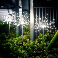 solar firework lights decorative led lamp garden yard pathway adjustable wire flower tree decor firework solar led lights