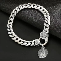 925 sterling silver mens fashion personality six character mantra luxury bracelet mens and womens same style birthday gift