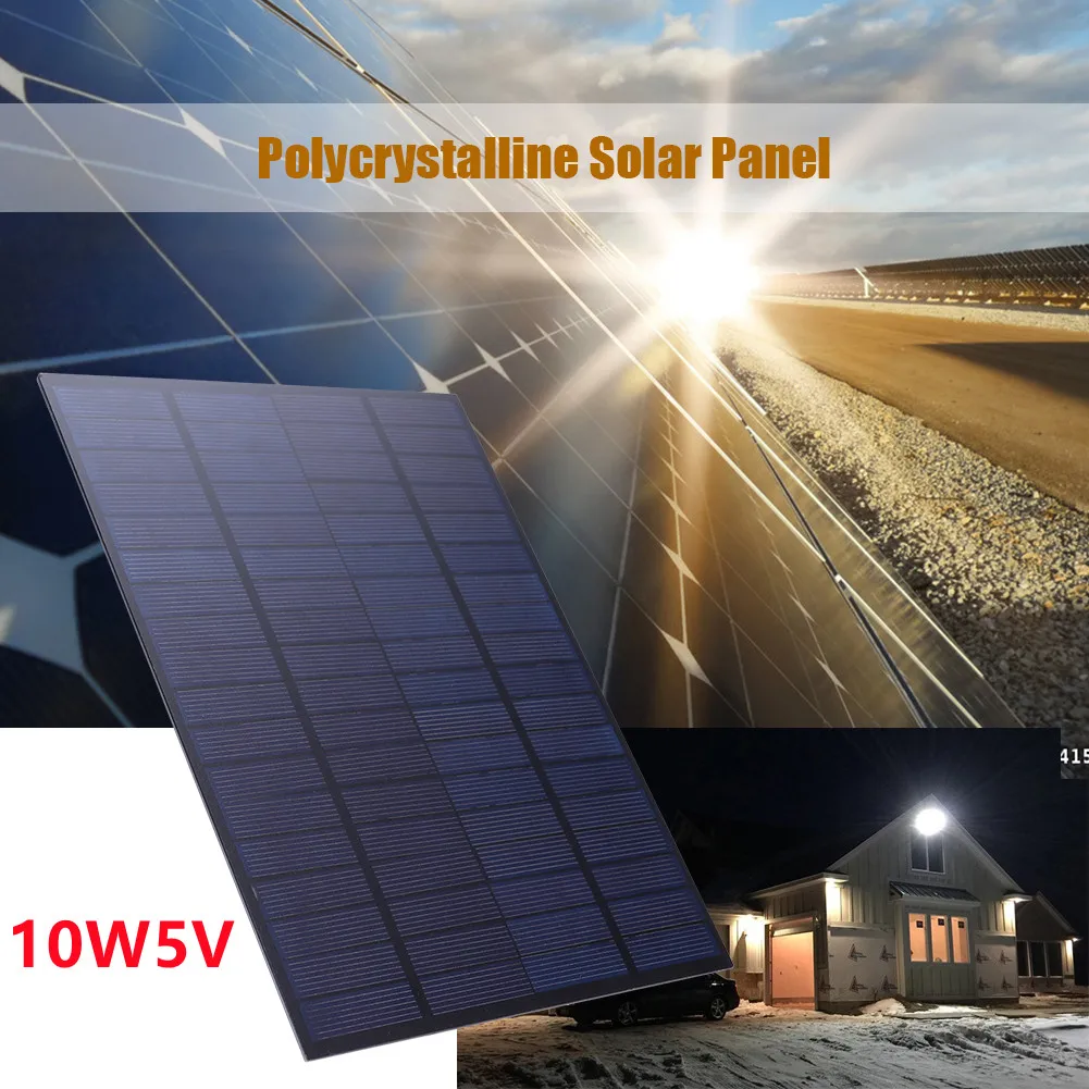 

Practical Solar Panel Power Bank 10W 5V Polycrystalline Silicon Solar Charger for Battery Solar Cells Solar Panel Kit Complete