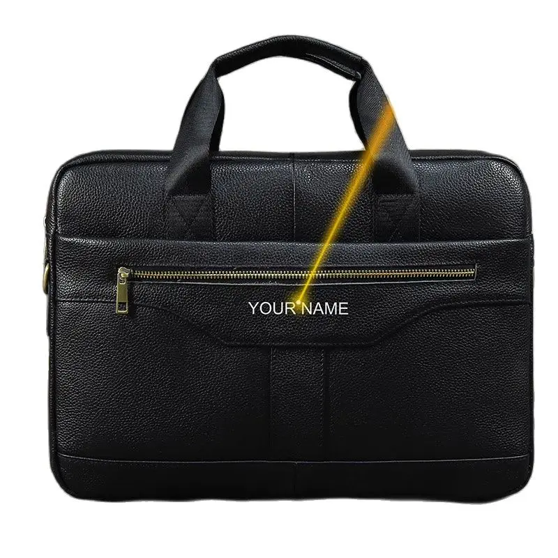 Business Briefcase For Men Laptop Bags Genuine Leather Men's Office Bag Men's Luxury Design Shoulder Briefcase Male Work Handbag