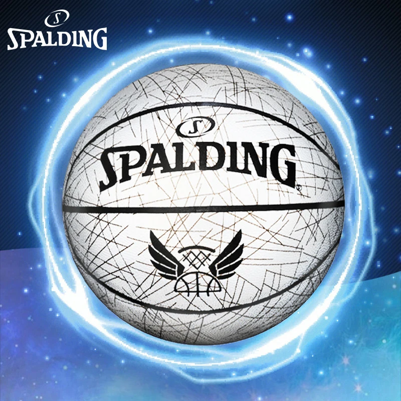 Original Spalding Reflection Luminous Basketball 76-911Y PU Wear Resistance Game Training Indoor Outdoor Ball Size 7