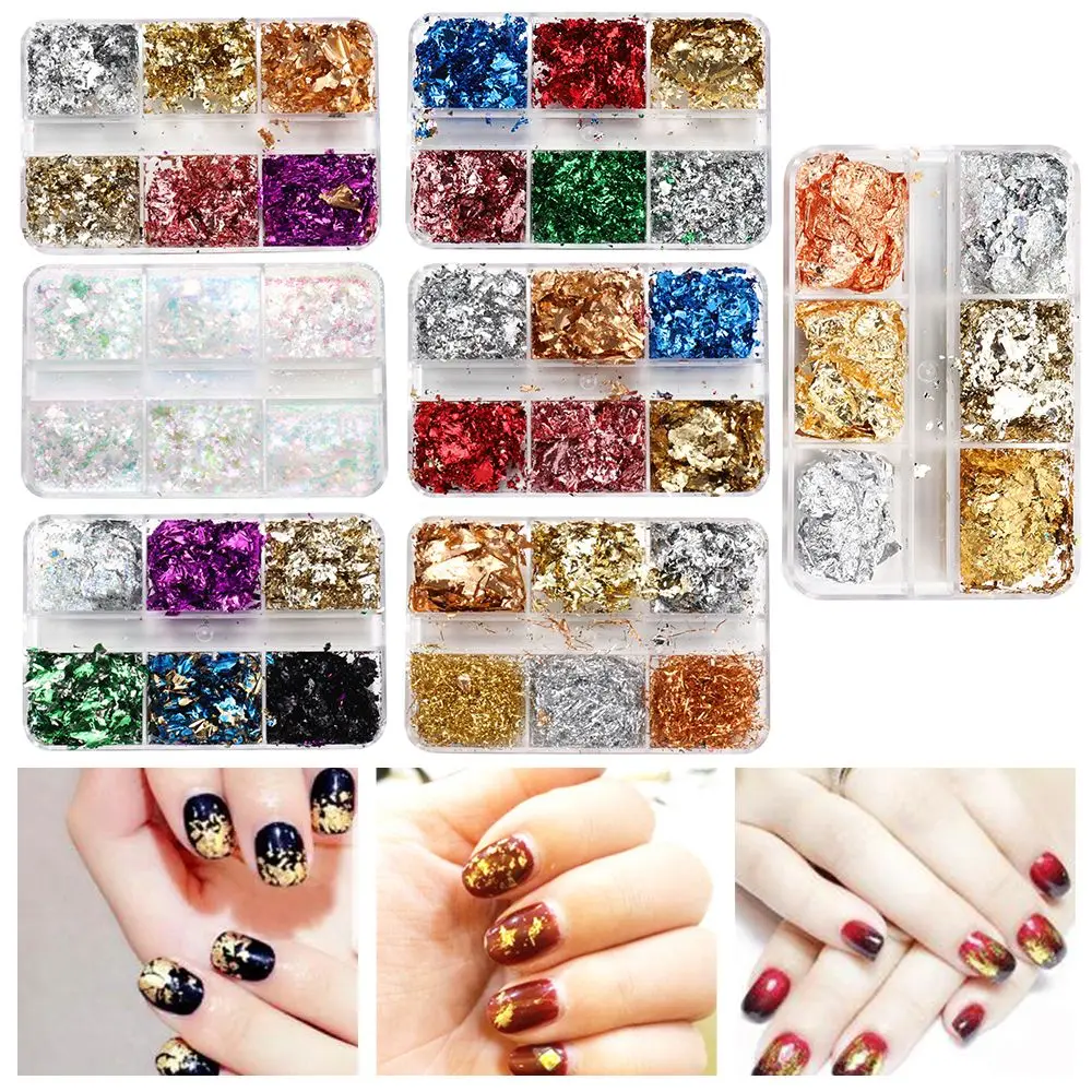 

New Nail Gold Foil Nail Aluminum Sequins Ultra-thin Irregular Spangles Nail Art Decor DIY Nail Glitter Hot Sale Manicure Beauty
