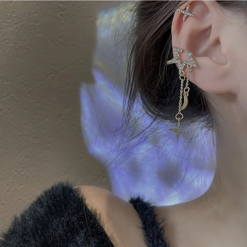 Новинка корейские Роскошные серьги-подвески с цирконом асимметричные серьги в