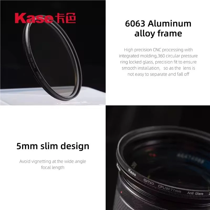 Фильтр-поляризатор Kase HD CPL III с ультранизким коэффициентом отражения 0,1%, оптическое стекло, размеры 43 мм-77 мм, 82 мм, 95 мм. (art.: 3920dcb3b3d01) - 3920dcb3b3d01