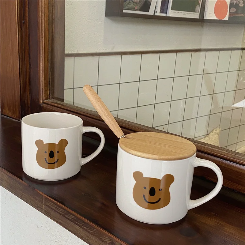 

Cute cartoon koala bear mugs ceramic cups coffee cups office home milk breakfast cup couple cup exquisite gift for girlfriend