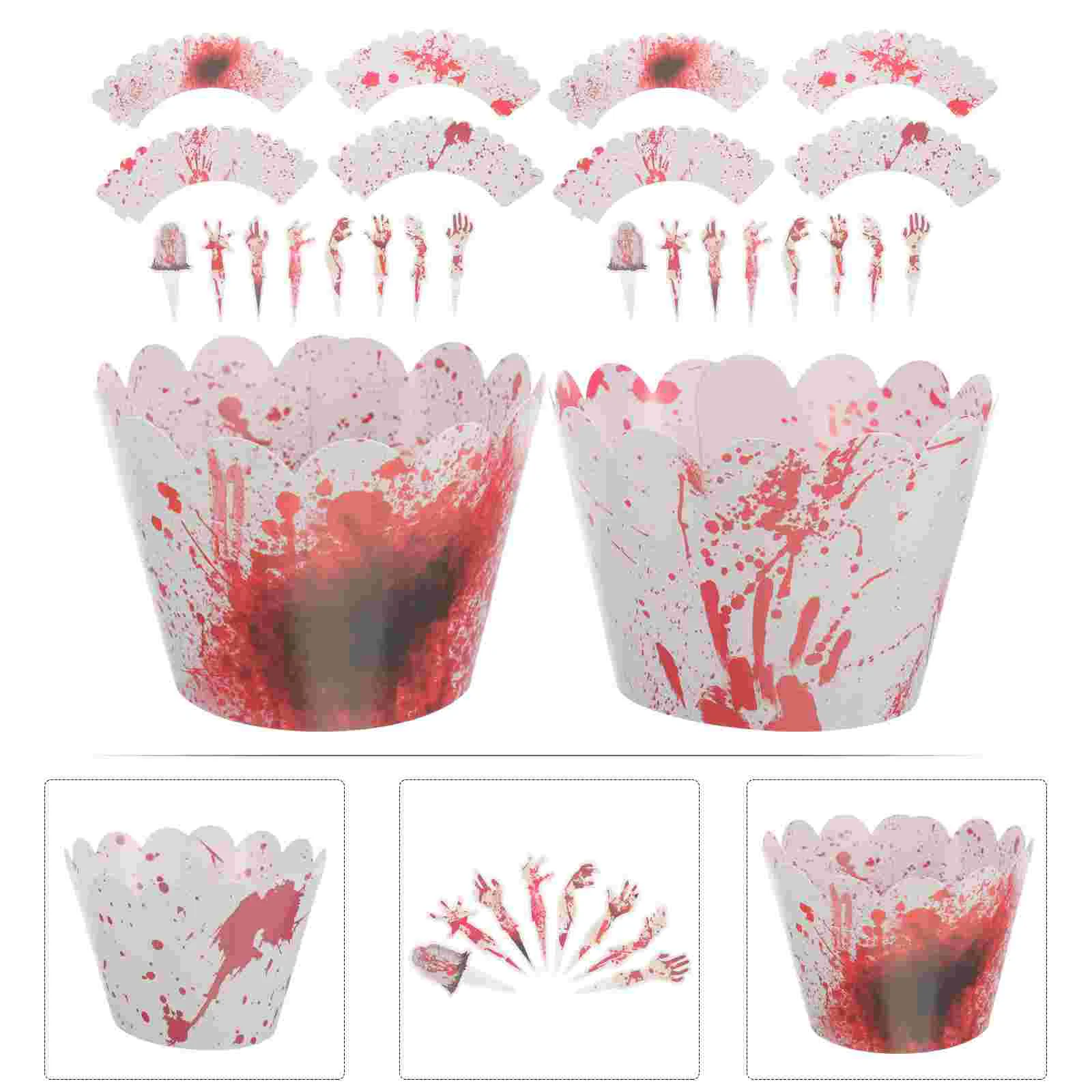 

Halloween Cupcake Wrapper Gifts Wrapping Paper Party Decor Accessories Dessert Toppers