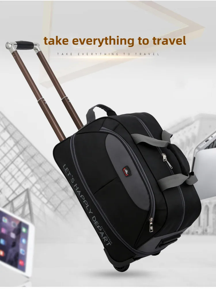 Travelling Bag Document Handbag Fixed Casters Oxford Rolling Luggage Suitcase Airplane Wheel High-capacity Business Trolley Bag