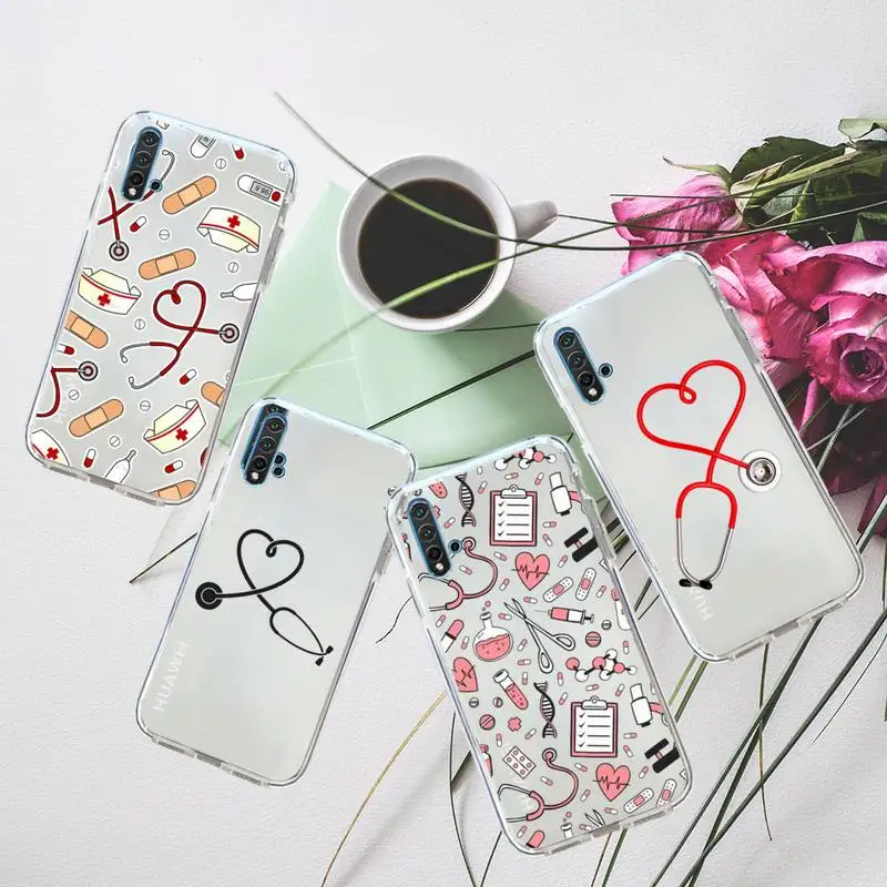 

Nurse doctor medicine Phone Case Transparent for Huawei honor P mate Y 20 30 40 10 8 5 6 7 9 i x c pro lite prime smart