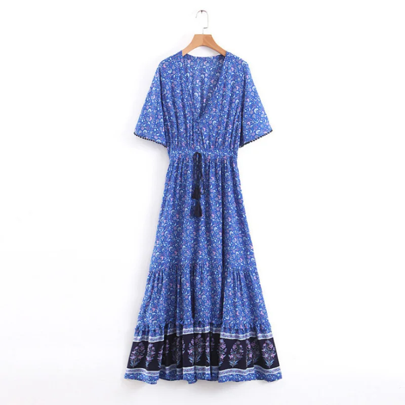 

Summer dress woman printed Casual fashion long dress evening dress